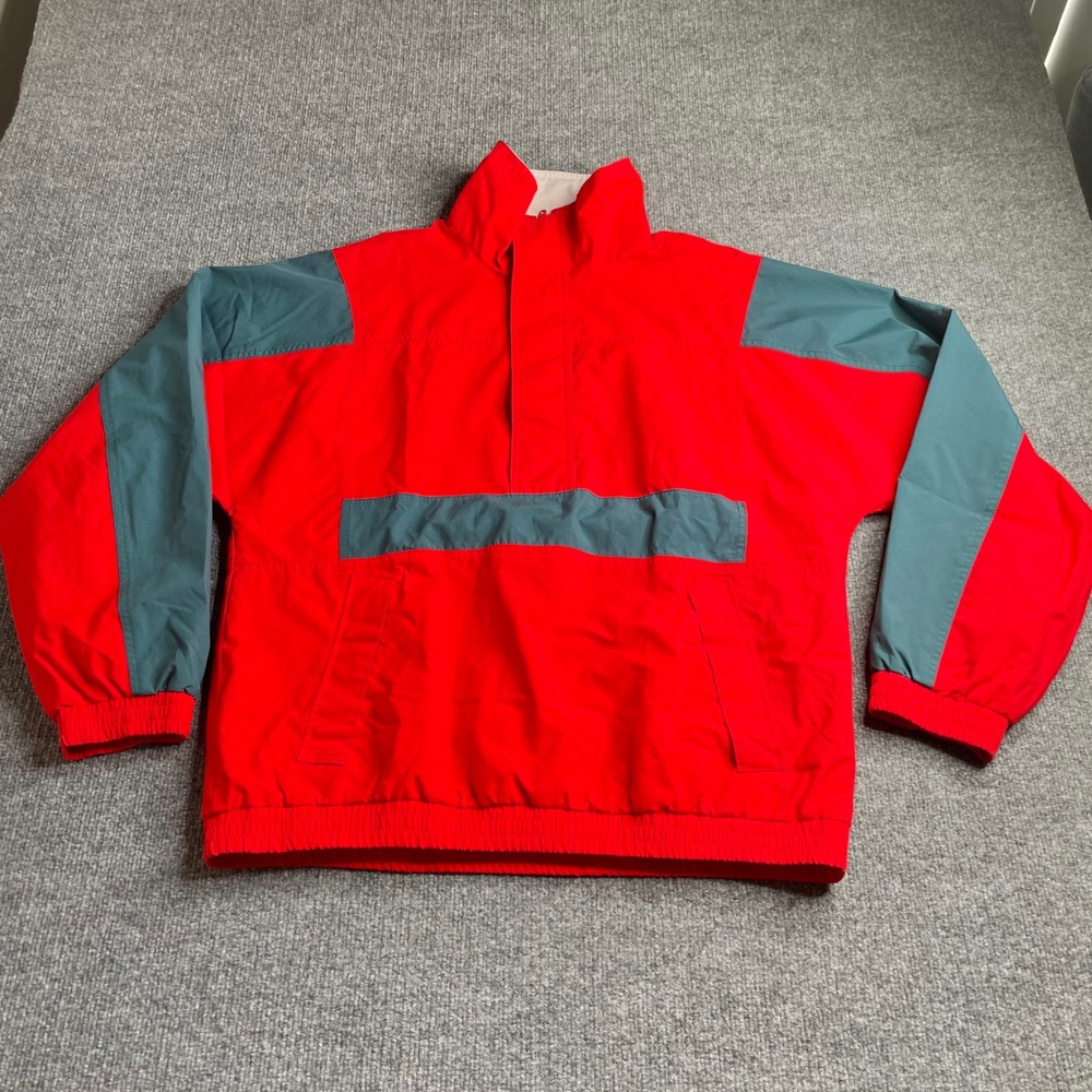 Eddie Bauer Anorak Jacket Mens M Red Gore-Tex Colorblock Vintage 23161